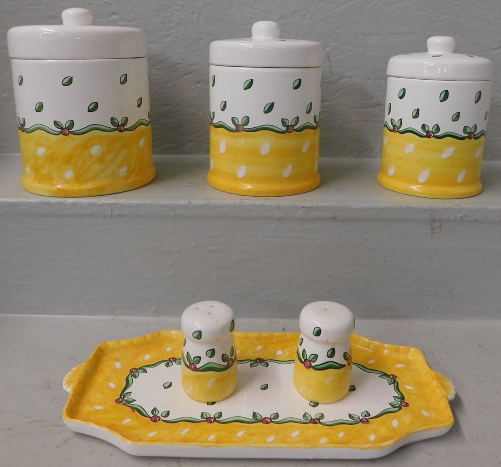 Painted Ceramic Canister Set (1 of 6)