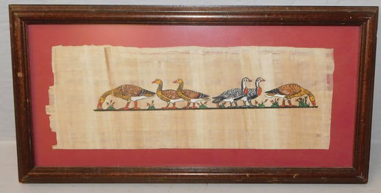 Framed Geese Watercolor on Papyrus