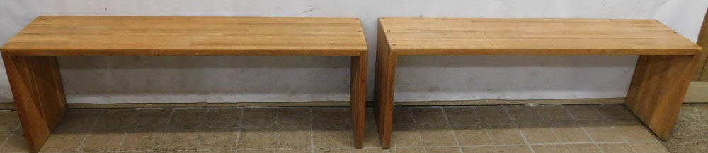 Two Mid Century Modern Oak Benches (1 of 3)