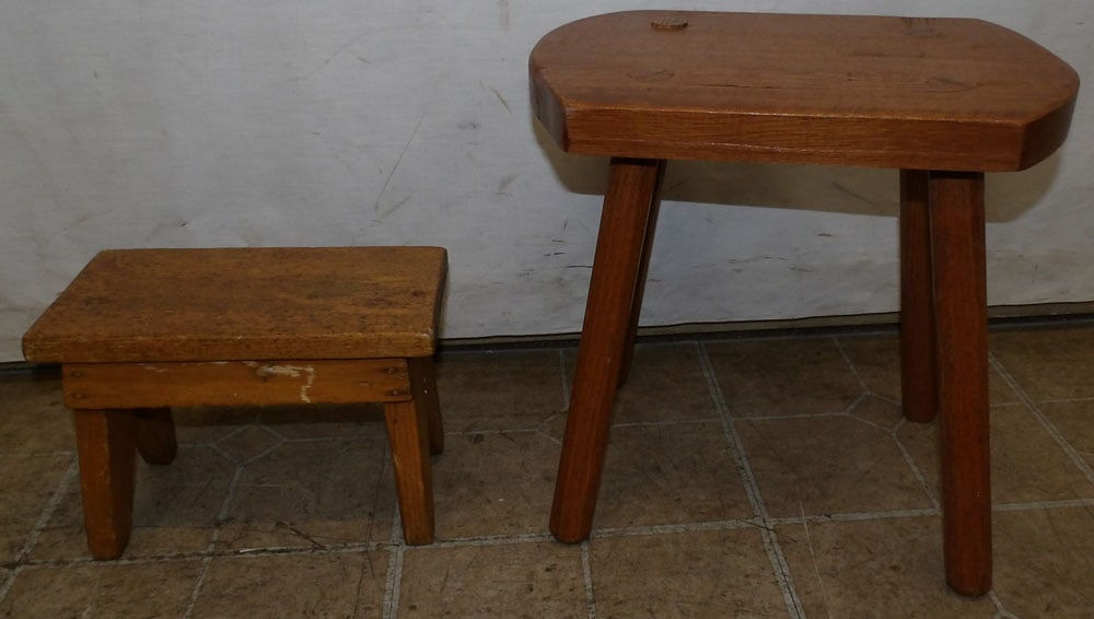One Oak & One Pine Stool (1 of 2)