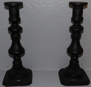 Pair of Cast Iron Candlesticks