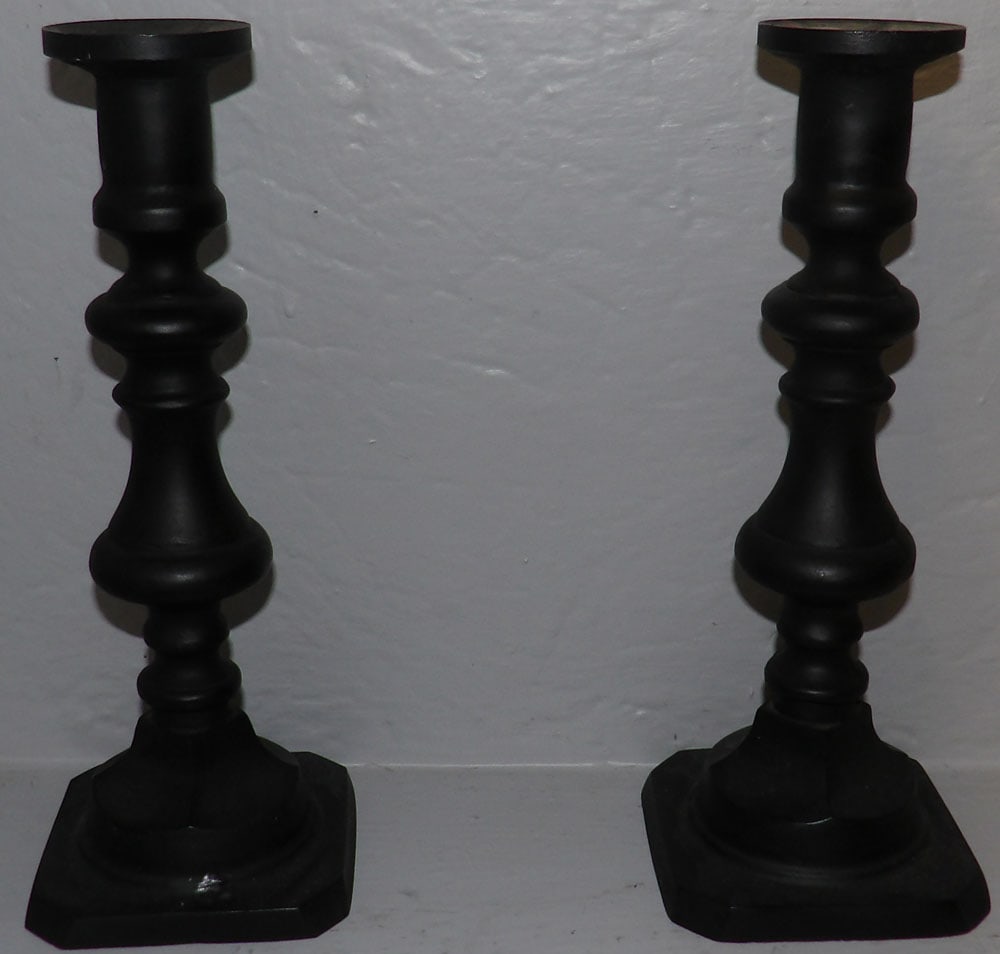 Pair of Cast Iron Candlesticks (1 of 4)