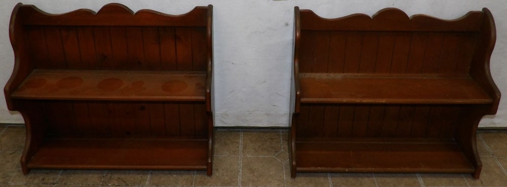 Pair of Pine Hanging Shelves (1 of 4)