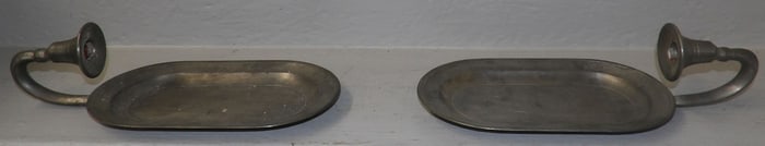 Two Pewter Candle Sconces