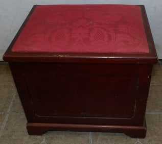 Cherry & Upholstered Lift Top Box
