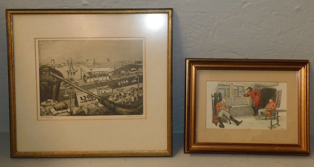 Two Framed Etchings, Artist Signed (1 of 6)