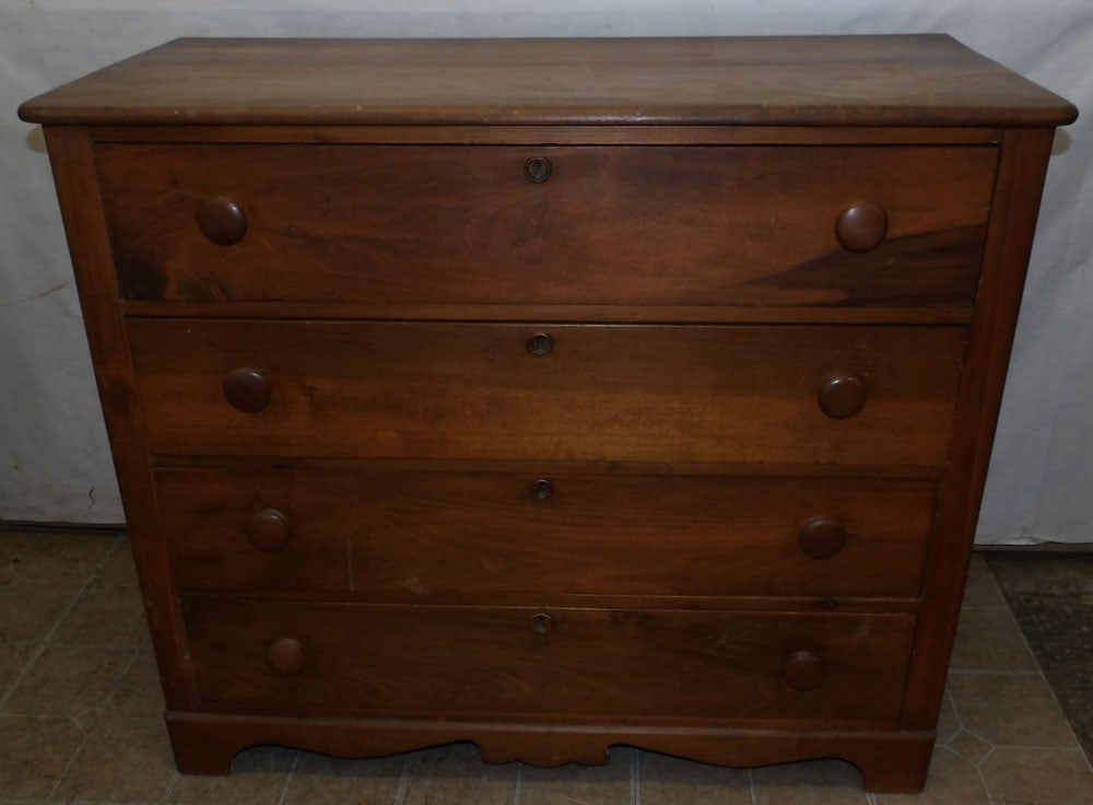 Antique Walnut Four Drawer Chest (1 of 4)