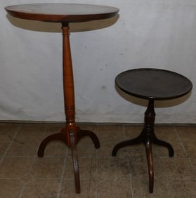 Walnut Candle Stand & Mahogany Whisky Stand