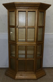 Gilded Glass Door Cabinet, (Missing Glass)