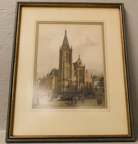 Framed Hand Colored Engraving