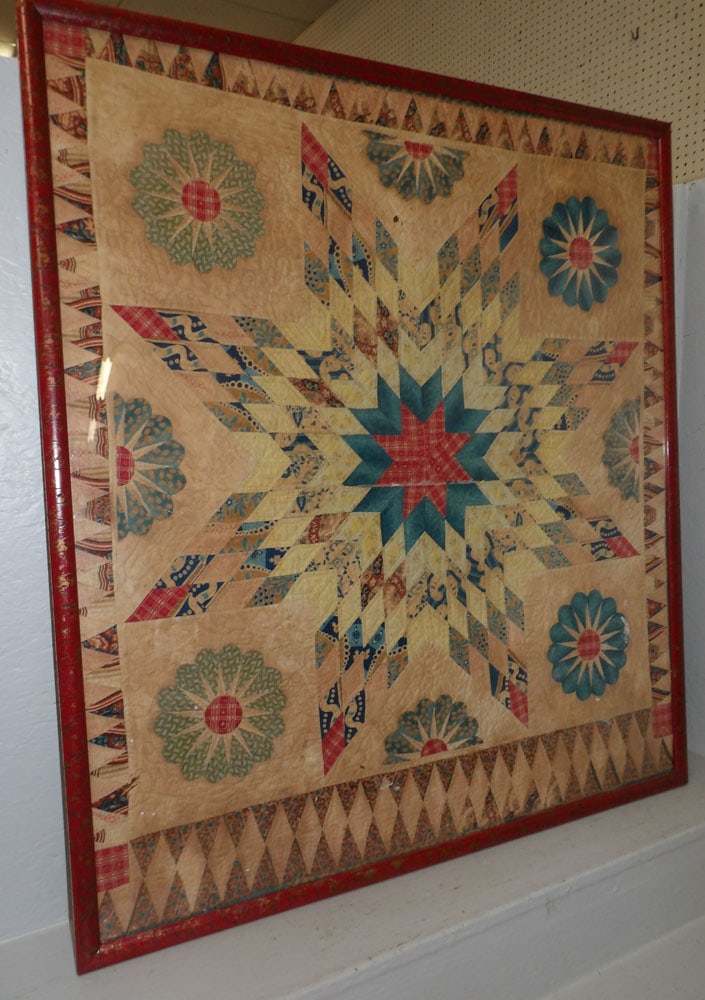 Framed Antique Hand Made Quilt (1 of 3)