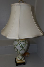 Painted Porcelain Urn Lamp