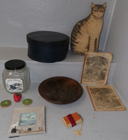 Lot of Wood & Glass Country Items