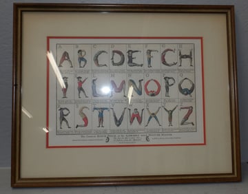 Framed English Alphabet Posture Print