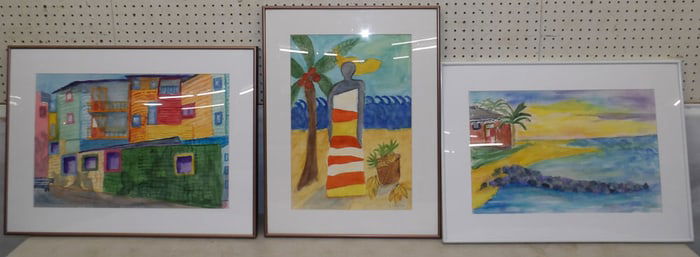 Three Framed Watercolors Artist Signed