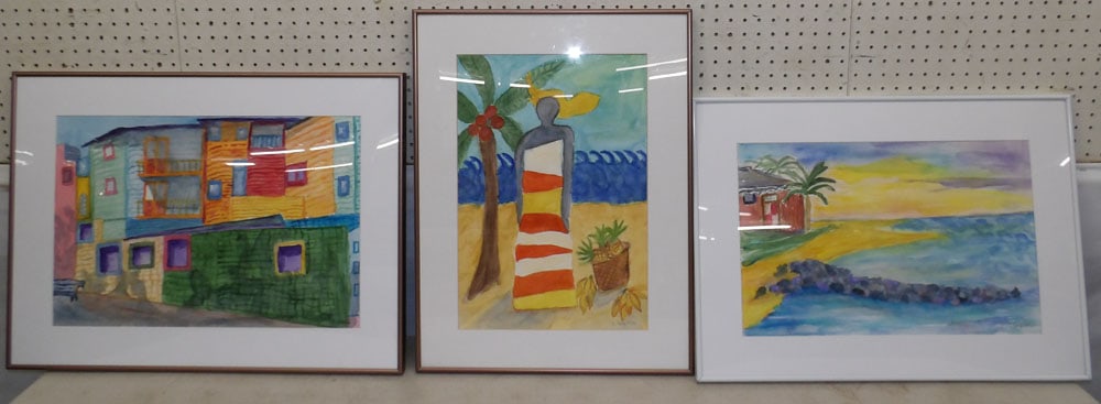 Three Framed Watercolors Artist Signed (1 of 5)