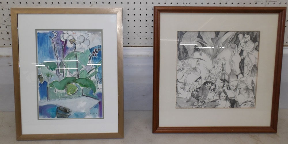 Framed Watercolor & Framed Drawing (1 of 6)