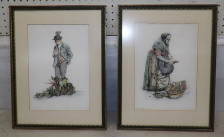 Two Framed Etchings Pencil Signed