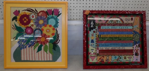 Two Framed Needleworks