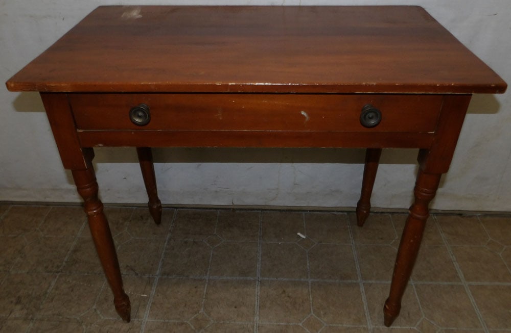 19th century cherry one drawer work stand (1 of 3)