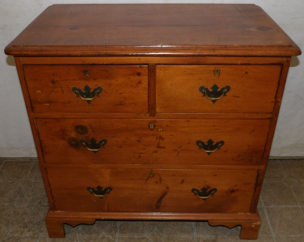 antique pine two over two drawer chest (1 of 5)