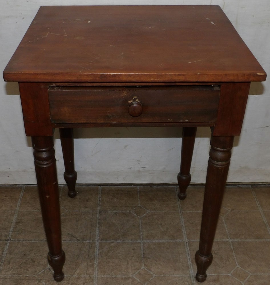 19th century cherry one drawer stand (1 of 4)
