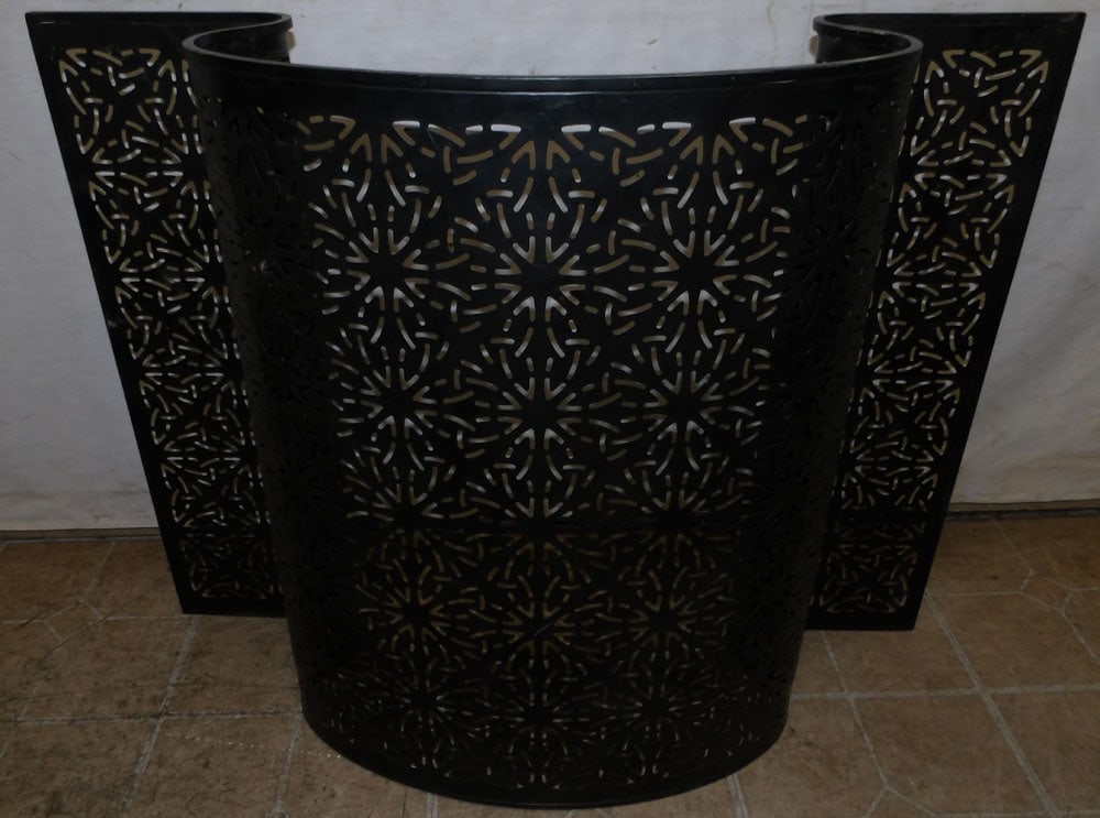 painted metal open work fire screen (1 of 3)