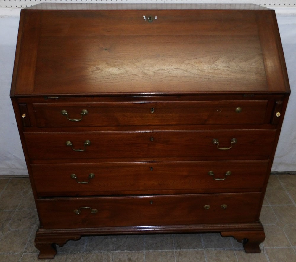 19th century American walnut slant front desk (1 of 10)