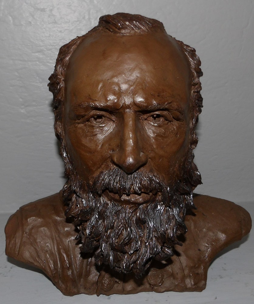 Clay Sculpture of Thomas Jackson signed "R. Pollok" (1 of 4)