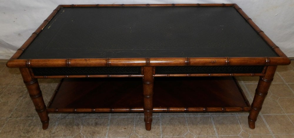 faux bamboo and brass top coffee table (1 of 4)