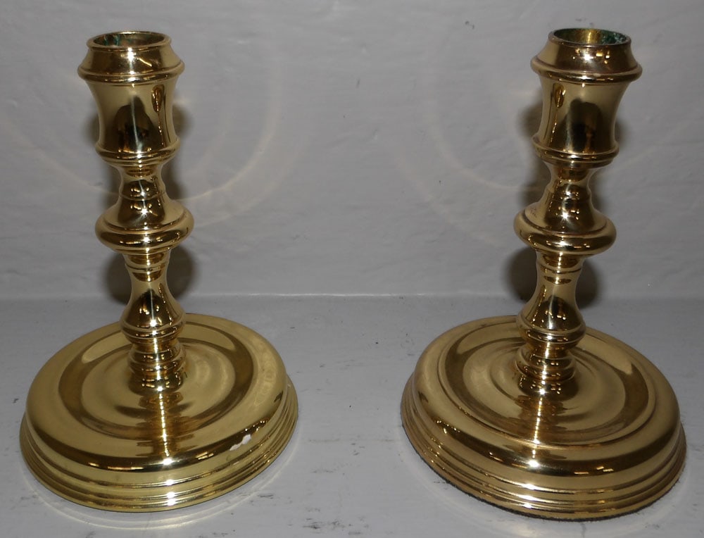 pair of brass Baldwin candlesticks (1 of 3)