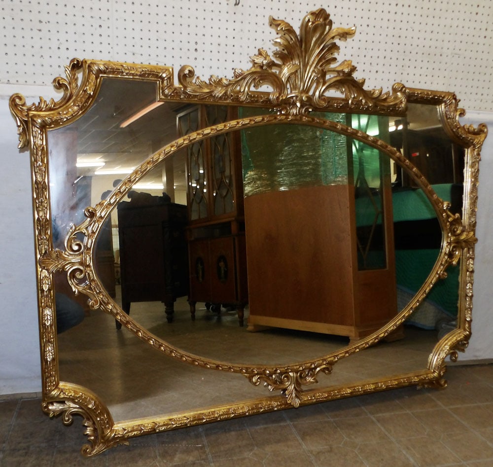 large ornate gilded frame mirror (1 of 6)