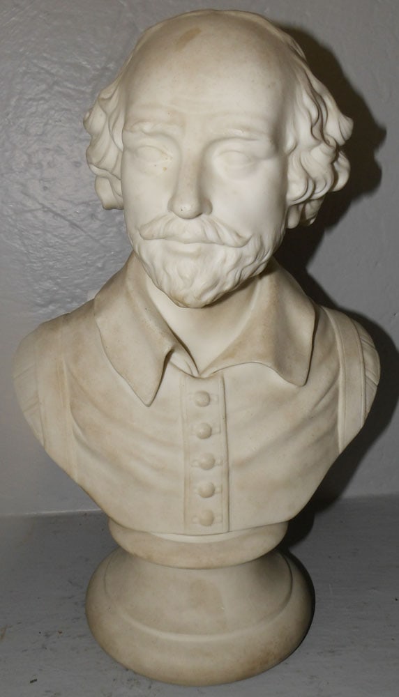 antique Parian porcelain bust of Williams Shakespeare signed Wedgwood (1 of 4)