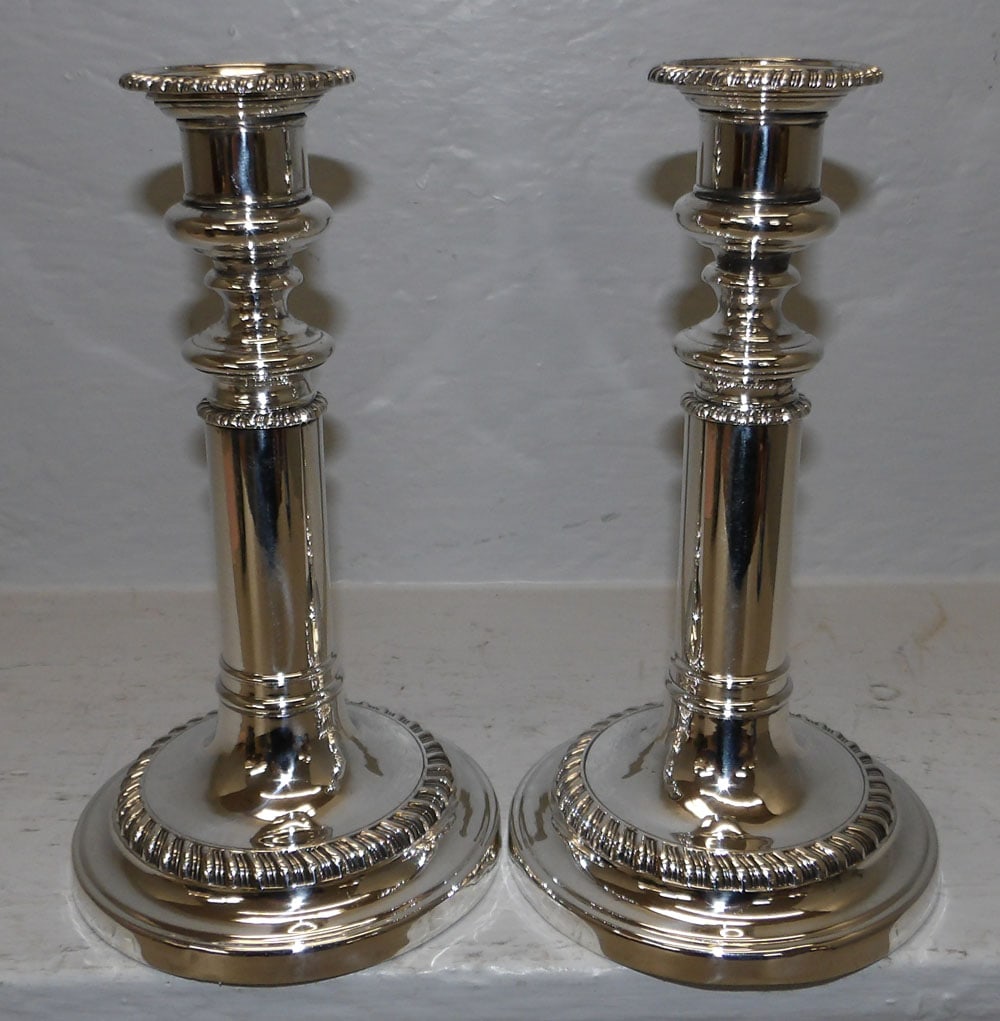 pair of Sheffield telescopic candlesticks (1 of 3)