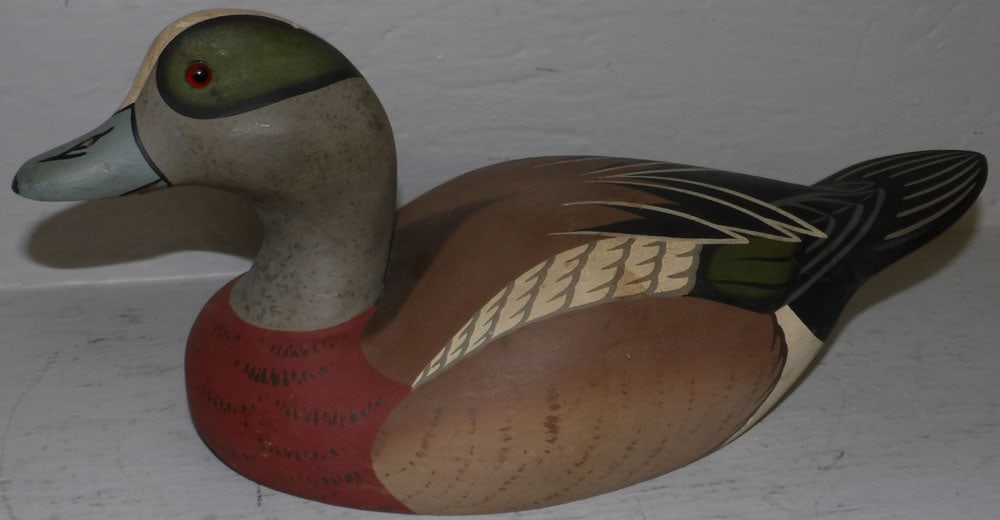 painted carved wood duck decoy by "Hornick bros " Oak Hall Virginia (1 of 4)