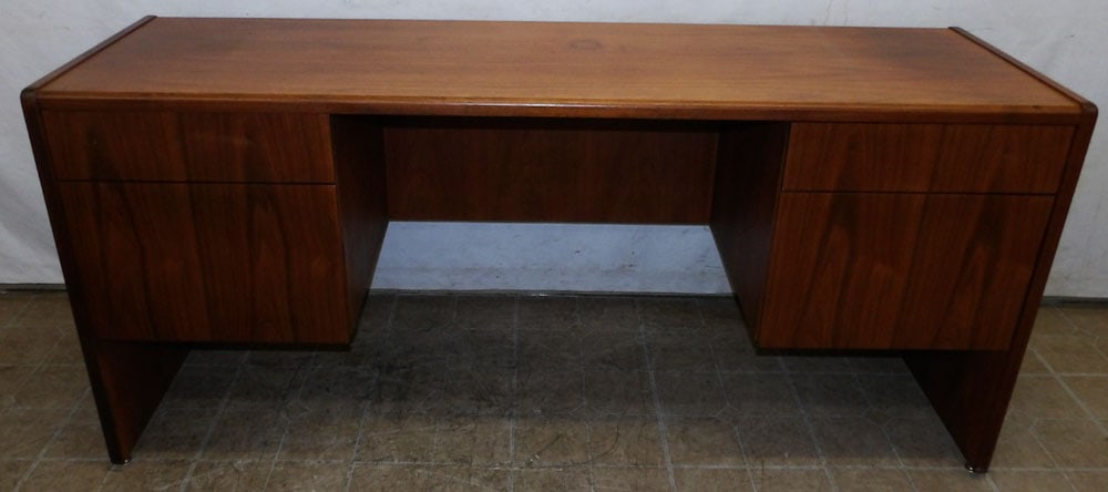 walnut mid century modern desk (1 of 6)