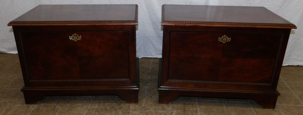 pair of cherry boxes with brass carrying handles (1 of 6)