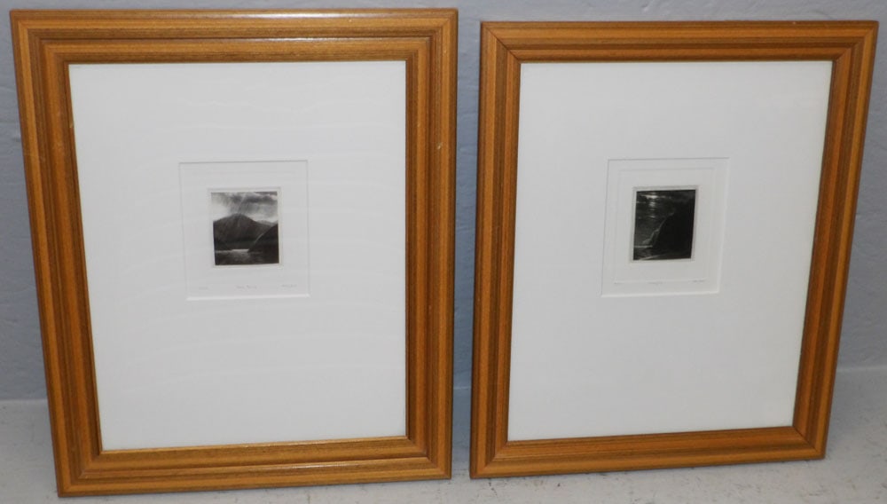 Two Framed & Matted Miniature Peter Ford Prints of Storm Passing & Moonlight (1 of 5)