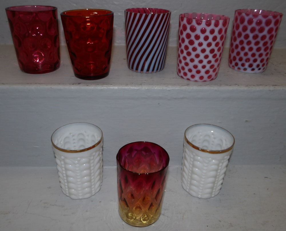 Lot of Art Glass Victorian Tumblers (1 of 4)