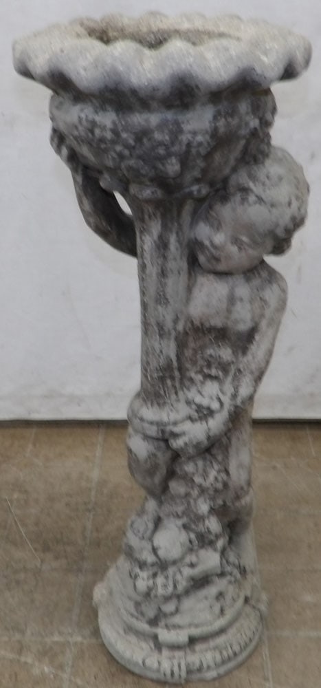 Cast Concrete Cherub Planter Top Statue (1 of 5)