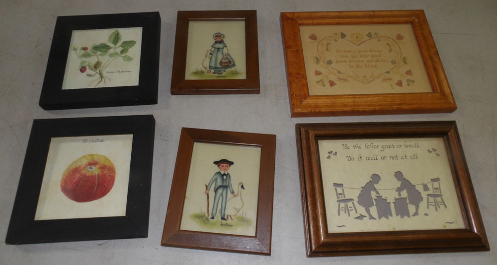 lot of small framed prints including birds eye maple frame (1 of 4)