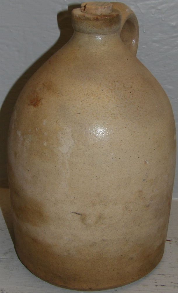 Antique Stoneware Whisky Jug with Handle (1 of 3)