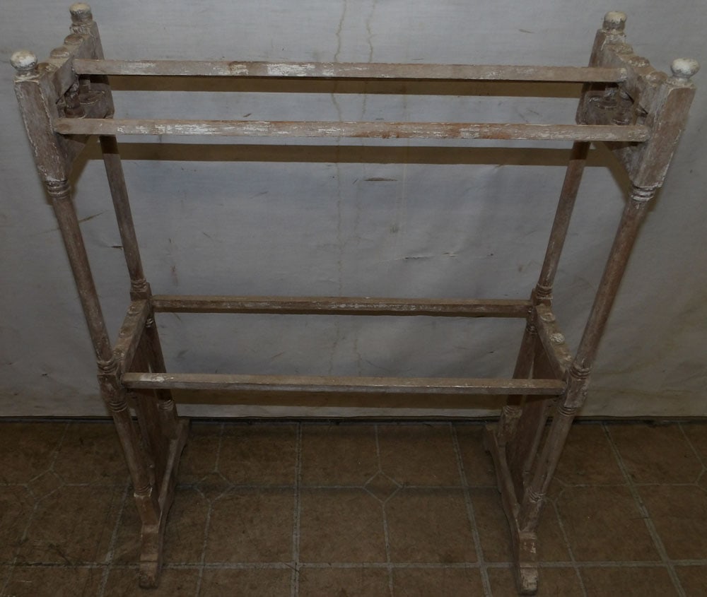 Antique Bleached Walnut Towel Rack (1 of 3)