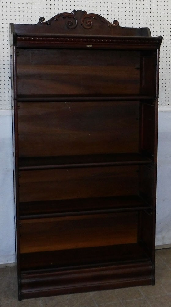 Mahogany Open Four Section Barrister Bookcase by Lundstrom, (No Doors) (1 of 4)
