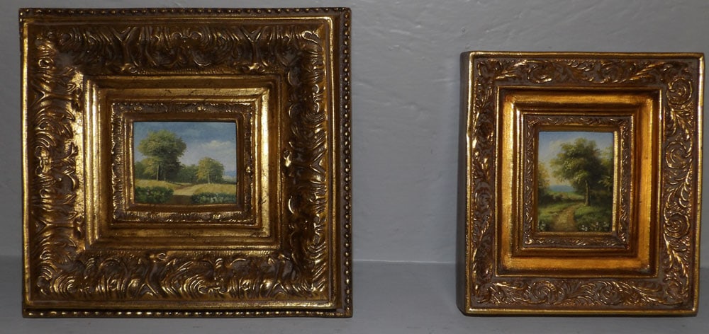 Two Gilded Frame Oil on Boards (1 of 4)
