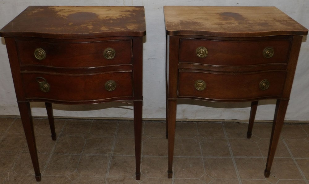 Pair of Mahogany Two Drawer Night Stands (1 of 5)