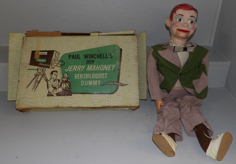 Ventriloquist Doll in Box: Ventriloquist Doll in Box. 20" W 13" D 6" H ALL DESCRIPTIONS AND ANY CONDITION STATEMENT GIVEN BY LANGSTON AUCTION GALLERY ARE STRICTLY OPINIONS AND LANGSTON'S SHALL HAVE NO RESPONSIBILITY FOR ERRORS 