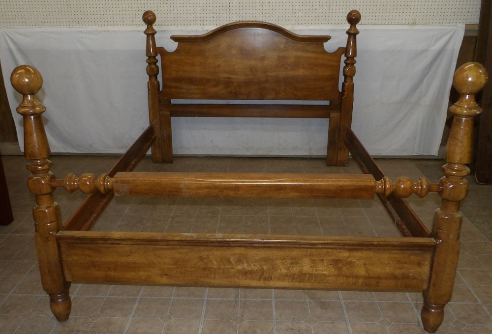 Cherry Full or Queen Adjustable Size Cannonball Bed with Rails (1 of 4)
