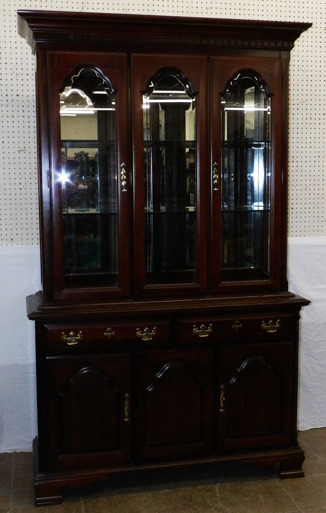 Cherry Two Piece Lighted China Cabinet by Sumter Cabinet Company (1 of 6)