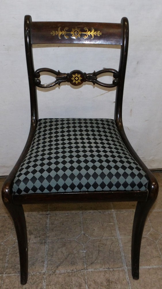 Antique Side Chair: Antique Side Chair . 32 3/4" H ALL DESCRIPTIONS AND ANY CONDITION STATEMENT GIVEN BY LANGSTON AUCTION GALLERY ARE STRICTLY OPINIONS AND LANGSTON'S SHALL HAVE NO RESPONSIBILITY FOR ERRORS OR OMISSIONS.